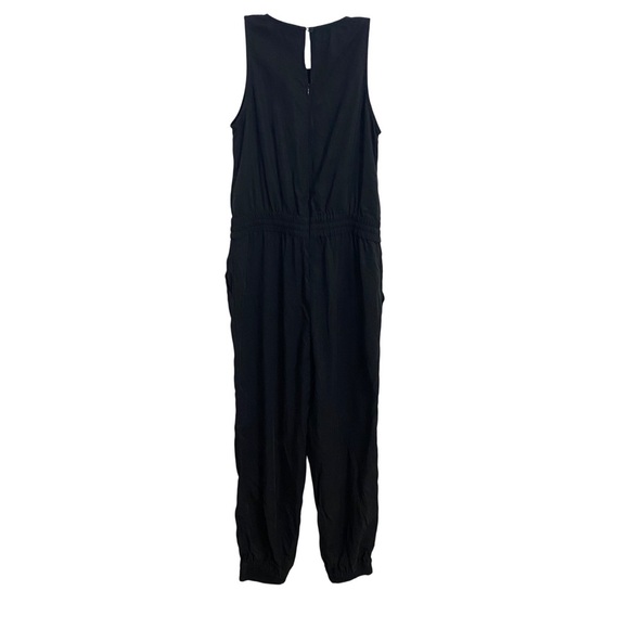 Banana Republic Black Sleeveless Jumpsuit Elastic Drawstring Waist Jogger Size 4 - Picture 3 of 11